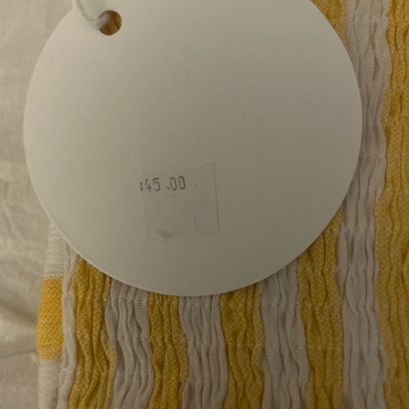 Sexy Cropped Yellow Striped Azura Top NWT Adjustable Spaghetti Straps Medium M - Picture 4 of 4